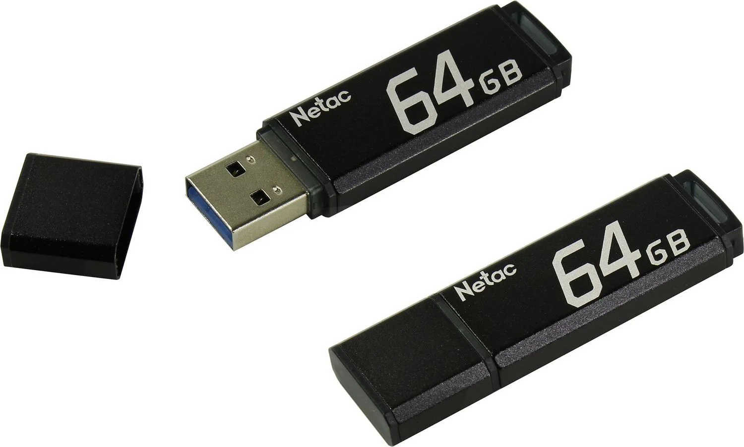 Флешка USB Netac U351 (NT03U351N-064G-20BK), 64Gb, USB 2.0, R/W 25/10, черный