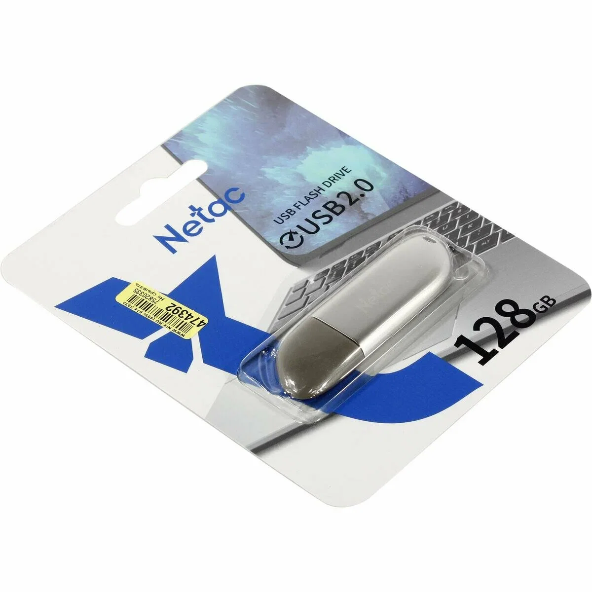 Флешка USB Netac U352 (NT03U352N-008G-20PN), 8Gb, USB 2.0, R/W 50/15, серебристый