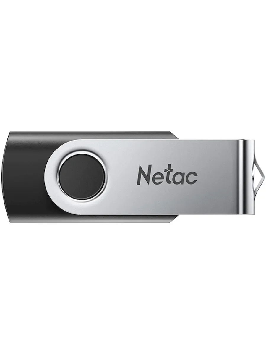 Флешка USB Netac U505 (NT03U505N-004G-20BK), 4Gb, USB 2.0, R/W 70/30, черный/серебристый