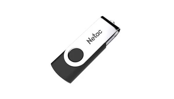 Флешка USB Netac U505 (NT03U505N-032G-20BK), 32Gb, USB 2.0, R/W 70/30, черный/серебристый