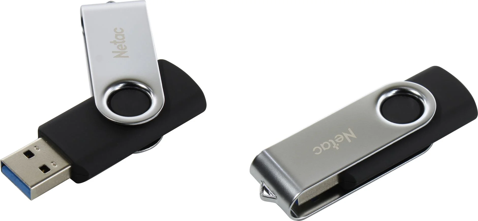 Флешка USB Netac U505 (NT03U505N-032G-32BK), 32Gb, USB 3.0, R/W 110/45, черный/серебристый