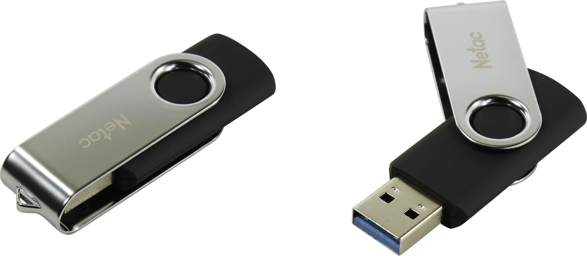 Флешка USB Netac U505 (NT03U505N-064G-32BK), 64Gb, USB 3.0, R/W 110/45, черный/серебристый
