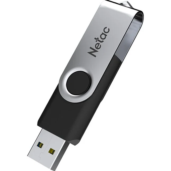 Флешка USB Netac U505 (NT03U505N-128G-30BK), 128Gb, USB 3.0, R/W 110/45, черный/серебристый
