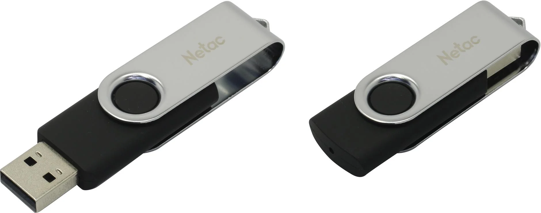 Флешка USB Netac U505 (NT03U505N-128G-30BK), 128Gb, USB 3.0, R/W 110/45, черный/серебристый