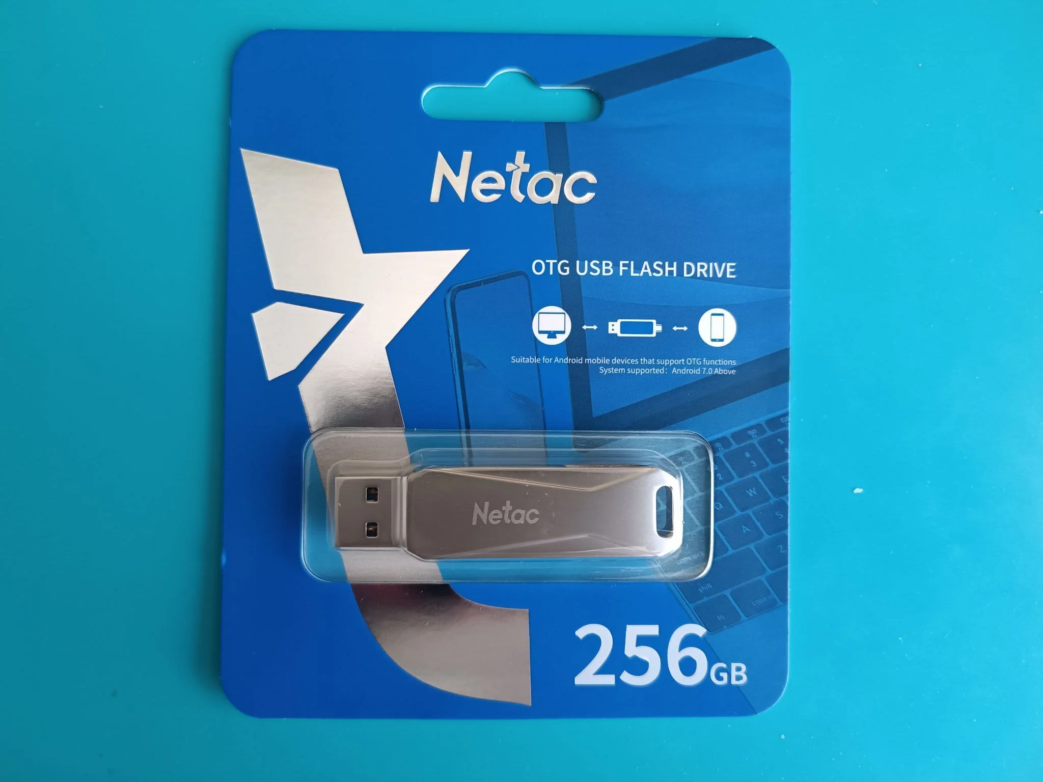 Флешка USB Netac U782C, 256Gb, USB 3.0, серебристый