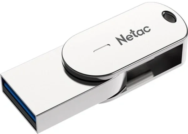 Флешка USB Netac U785C (NT03U785C-064G-32PN), 64Gb, USB 3.0/TypeC, R/W 110/45, серебристый