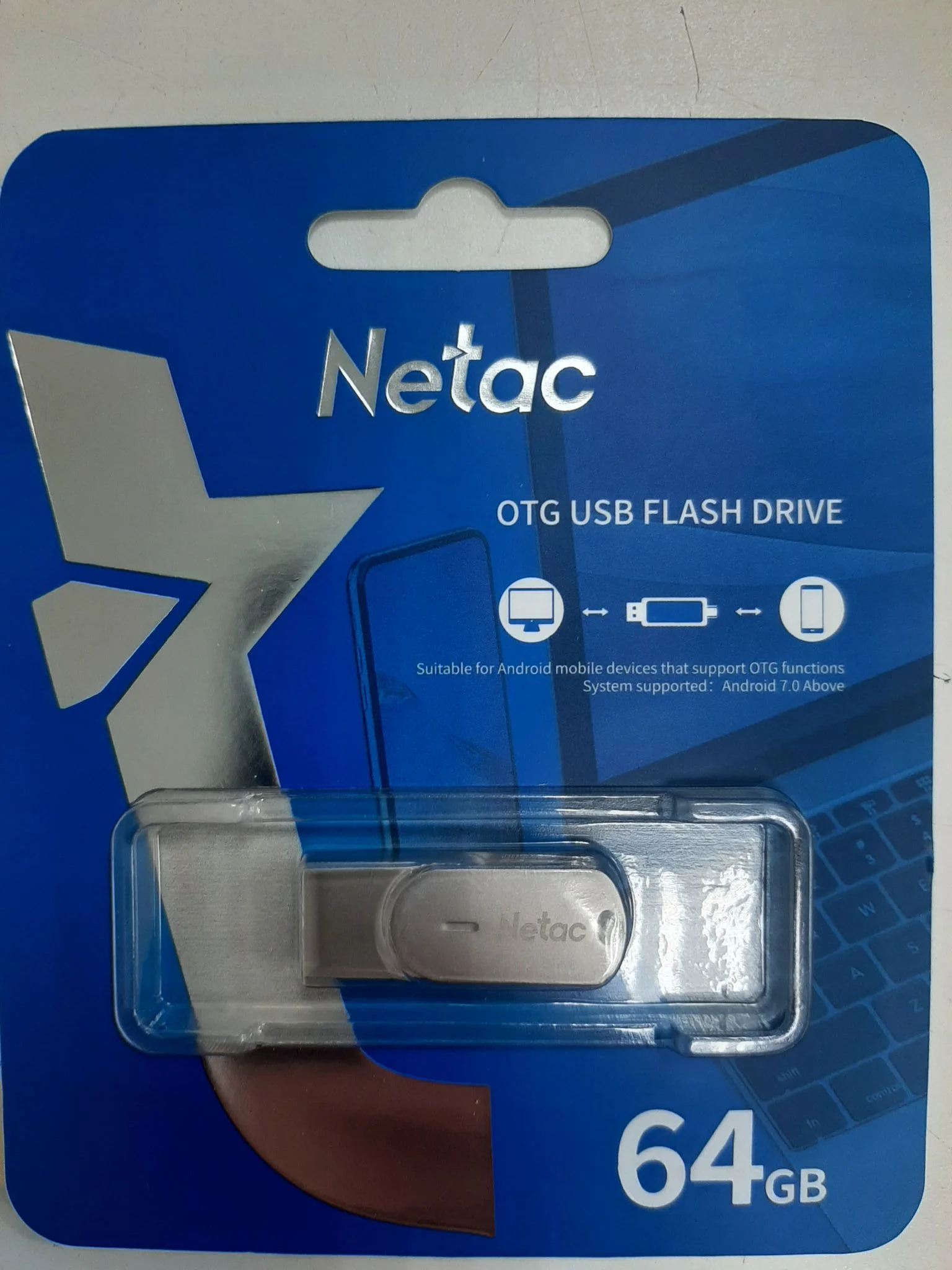 Флешка USB Netac U785C (NT03U785C-064G-32PN), 64Gb, USB 3.0/TypeC, R/W 110/45, серебристый