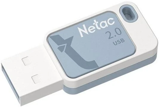 Флешка USB Netac UA31 (NT03UA31N-016G-20BL), 16Gb, USB 2.0, R/W 110/45, синий/белый