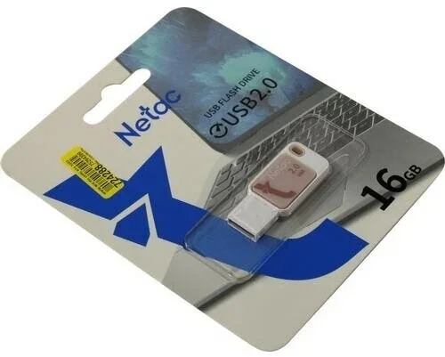 Флешка USB Netac UA31 (NT03UA31N-016G-20BL), 16Gb, USB 2.0, R/W 110/45, синий/белый