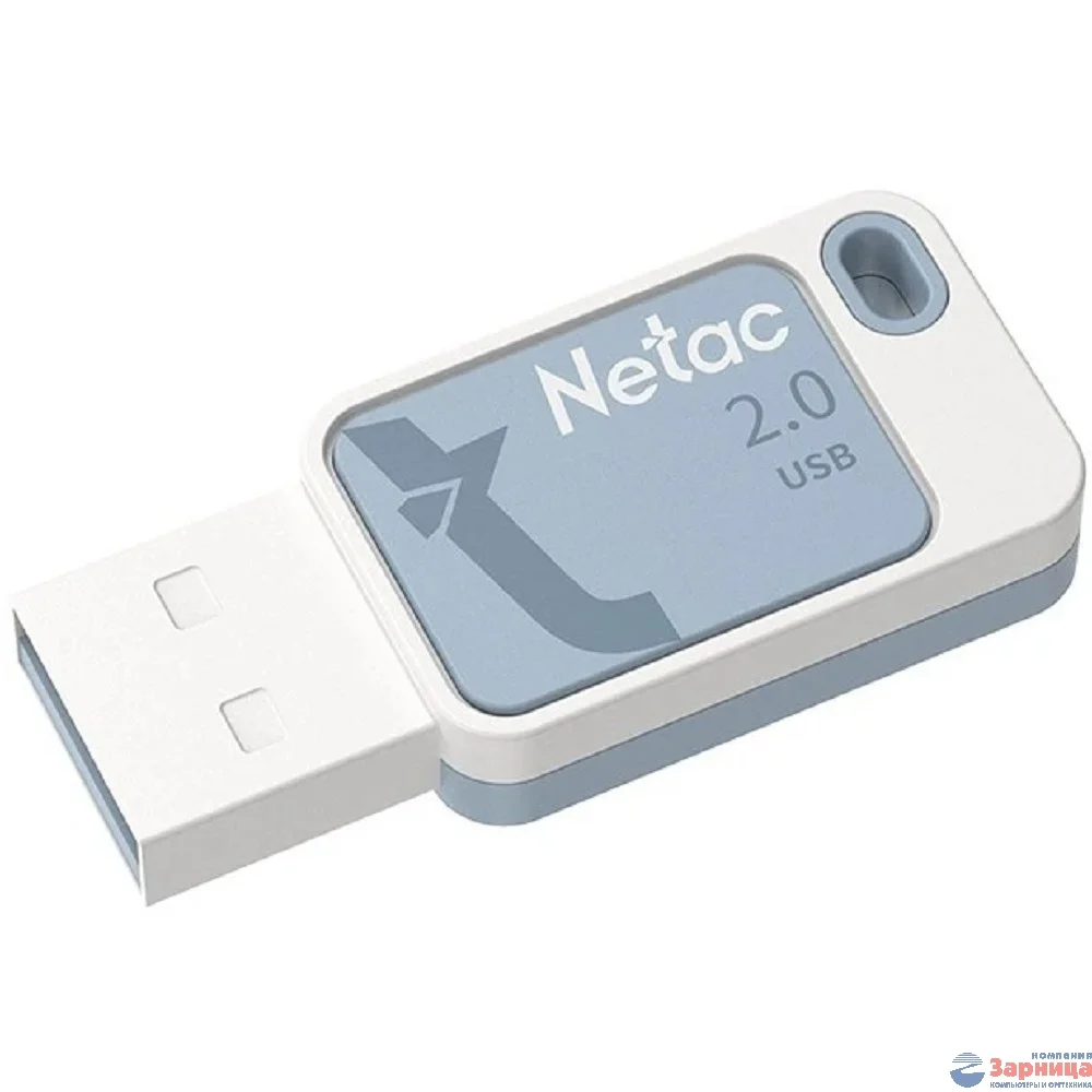 Флешка USB Netac UA31 (NT03UA31N-032G-20BL), 32Gb, USB 2.0, R/W 110/45, синий/белый