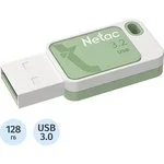Флешка USB Netac UA31 (NT03UA31N-128G-32GN), 128Gb, USB 3.2, R/W 110/45, зеленый/белый