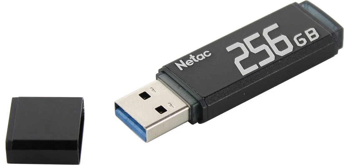 Флешка USB Netac UA61B (NT03UA61B-256G-32GM), 256Gb, USB 3.2, R/W 150/45, серый