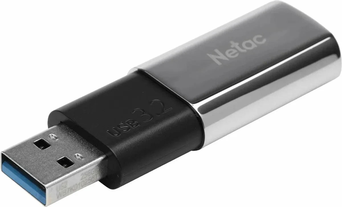 Флешка USB Netac UA61B (NT03UA61B-256G-32GM), 256Gb, USB 3.2, R/W 150/45, серый