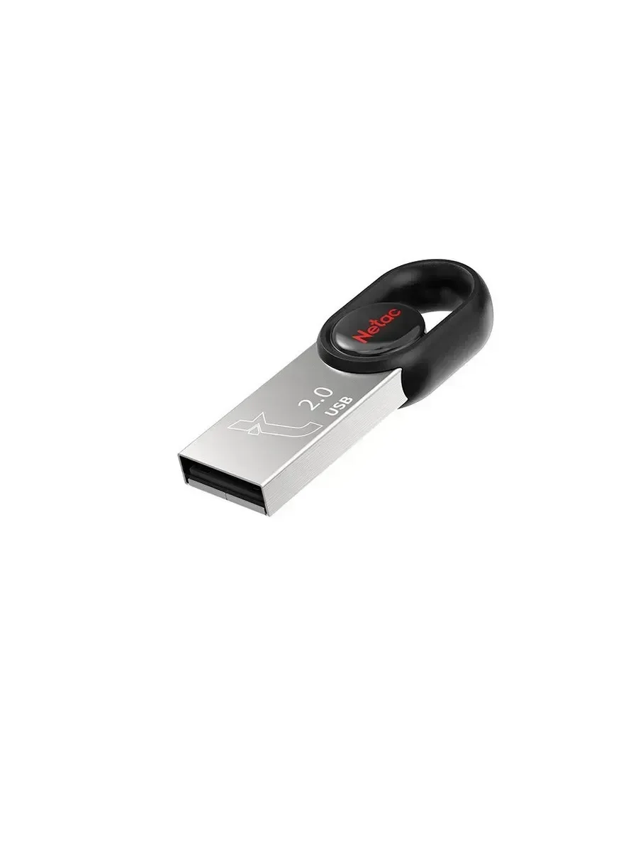 Флешка USB Netac UM2 (NT03UM2N-016G-20BK), 16Gb, USB 2.0, R/W 100/40, серебристый/черный