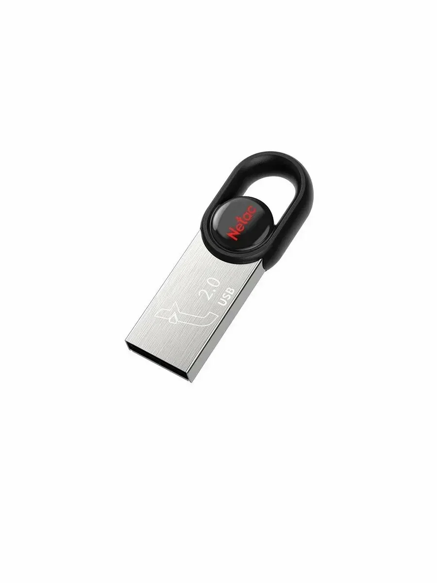 Флешка USB Netac UM2 (NT03UM2N-016G-20BK), 16Gb, USB 2.0, R/W 100/40, серебристый/черный