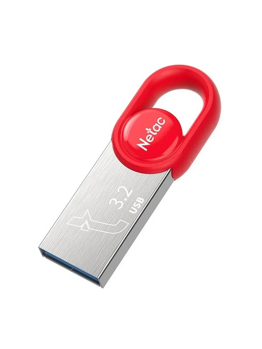 Флешка USB Netac UM2 (NT03UM2N-032G-20BK), 32Gb, USB 2.0, R/W 100/40, серебристый/черный