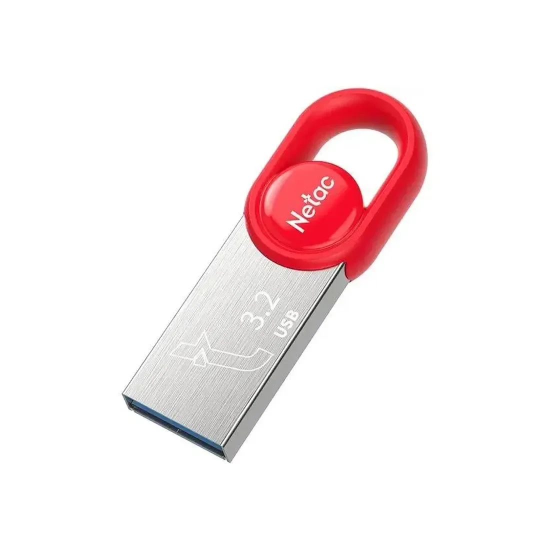 Флешка USB Netac UM2 (NT03UM2N-064G-20BK), 64Gb, USB 2.0, R/W 100/40, серебристый/черный