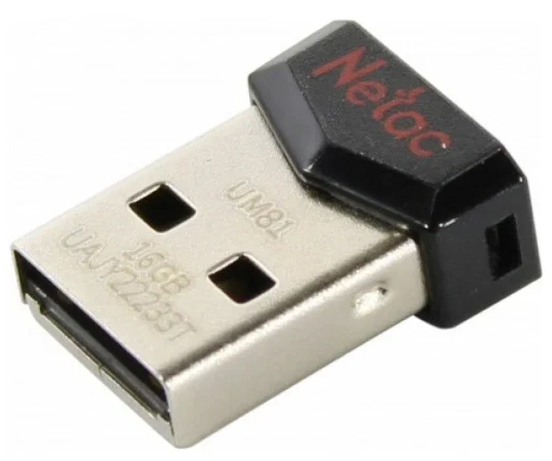 Флешка USB Netac UM81 (NT03UM81N-032G-20BK), 32Gb, USB 2.0, R/W 30/10, черный/красный