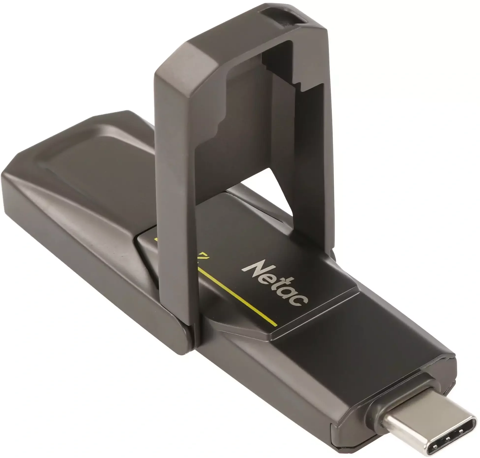 Флешка USB Netac US5 (NT03US5C-128G-32TA), 128Gb, USB 3.2/TypeC, 550/500, черный