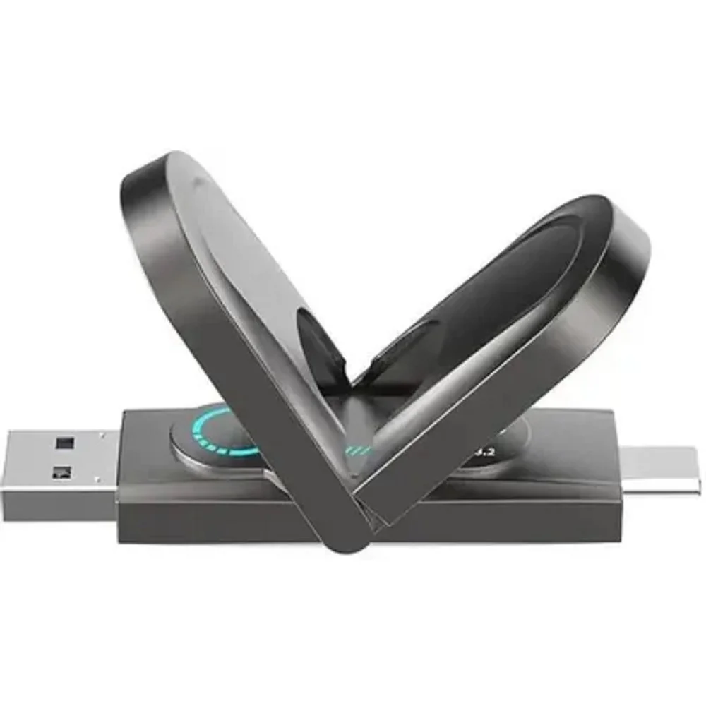 Флешка USB Netac US9 (NT03US9C-256G-32TA), 256Gb, USB 3.2 Gen2 Type-A/USB Type-C, R/W 1000/900, серебристый