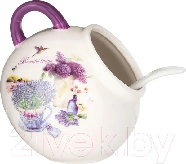 СОЛОНКА С ЛОЖКОЙ AGNESS "ЛАВАНДОВАЯ ВЕСНА" 9,5*10 СМ 170 МЛ (КОР=48ШТ.)