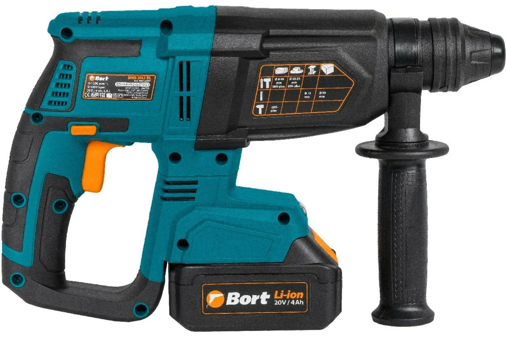 Перфоратор Bort BHD-20Li-BL 2x4.0 А.ч