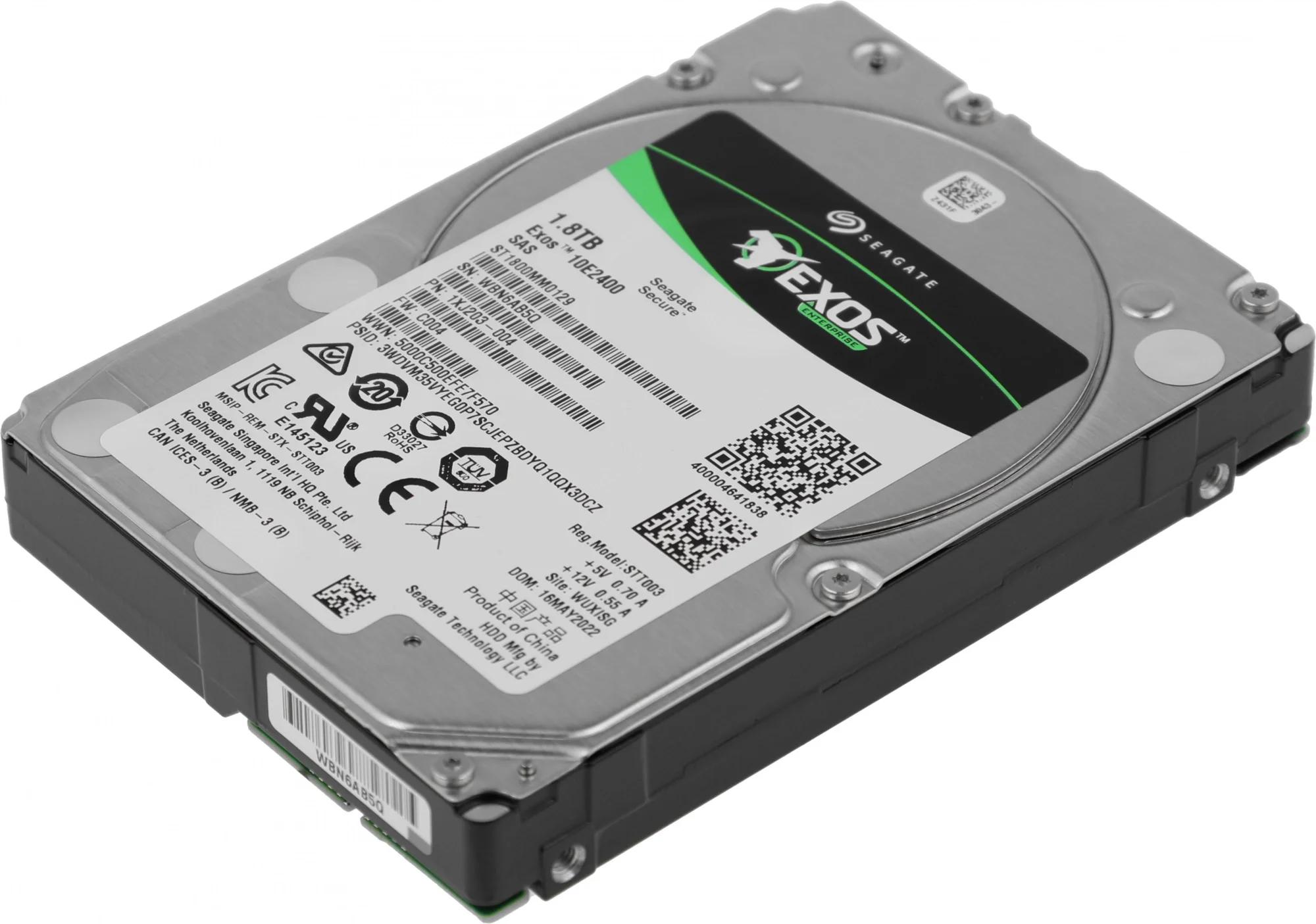 Жесткий диск Seagate SAS 3.0 1800GB ST1800MM0129 Exos 4KN (10000rpm) 256Mb 2.5"