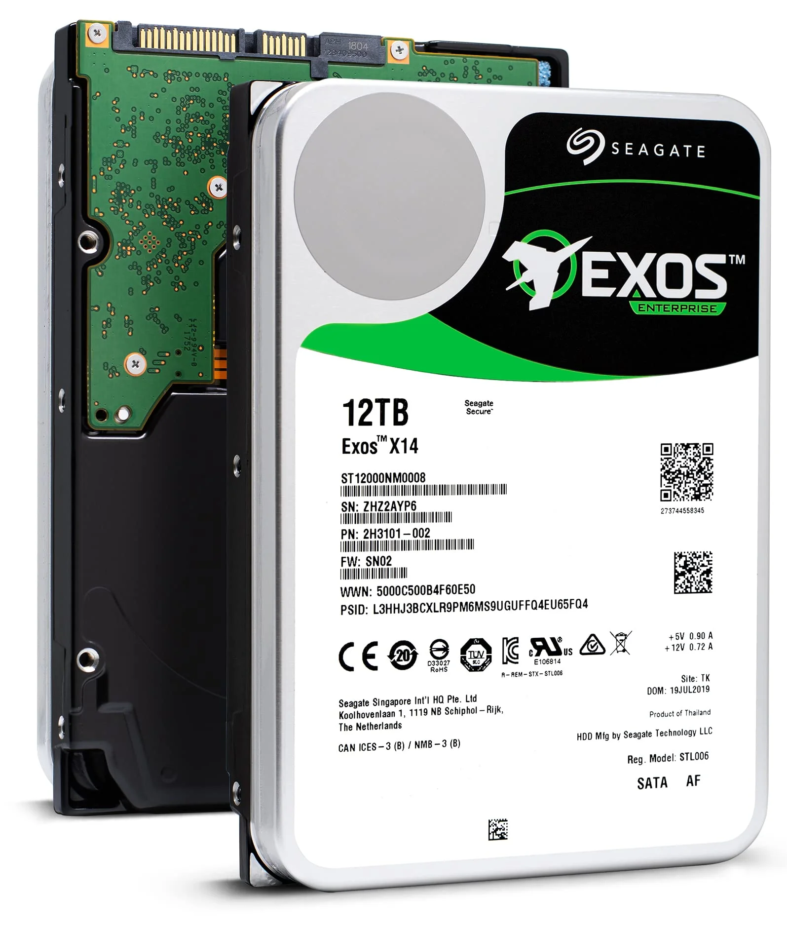 Жесткий диск Seagate SAS 3.0 14TB ST14000NM004J Server Exos X18 4KN (7200rpm) 256Mb 3.5"