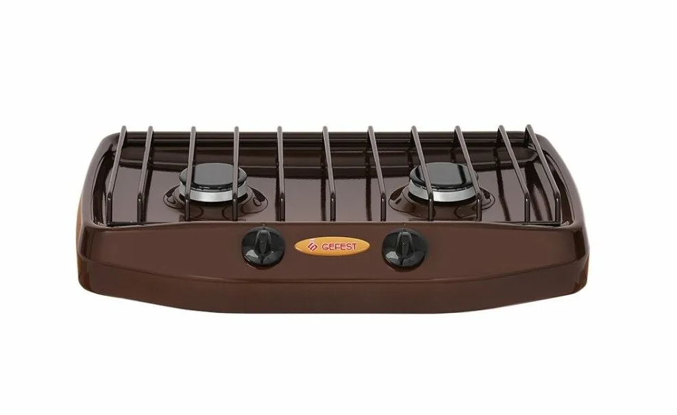 Таганок газовый настольный GEFEST ПГ 700-02. коричн. 2 конф.2 конфорки, 10х37,4х50 см.