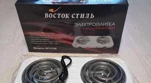 Электроплита "Восток стиль" ВС-0186. 1000вт, защита от перегрева, чугунный нагревателный элемент