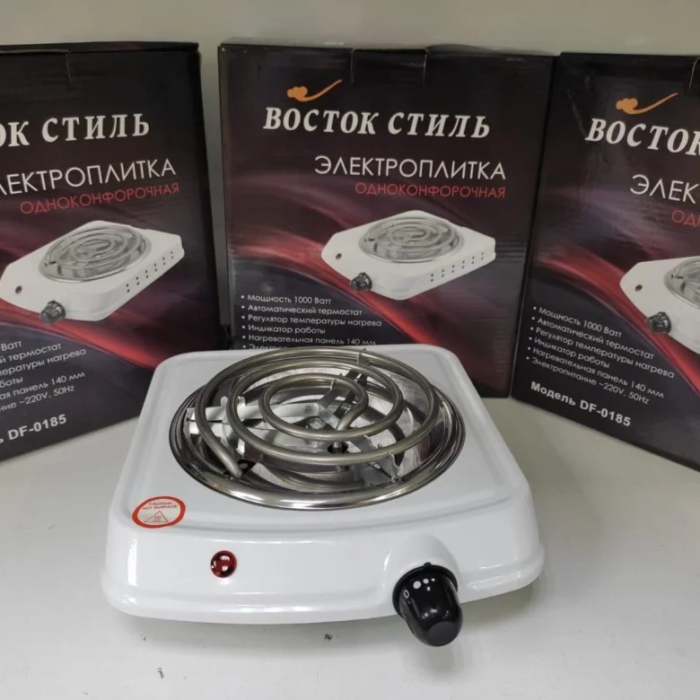 Электроплита "Восток стиль" ВС-0186. 1000вт, защита от перегрева, чугунный нагревателный элемент