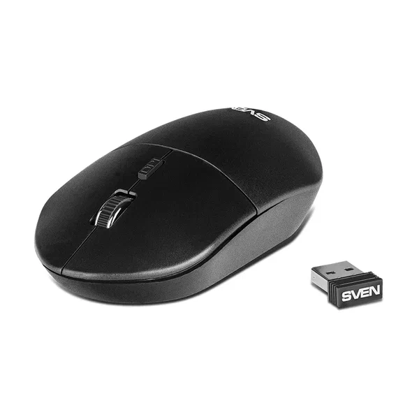 Мышь беспроводная SVEN RX-515SW чёрная (2,4 GHz, 3+1кн. бесш. кн., 800-1600DPI, блист)