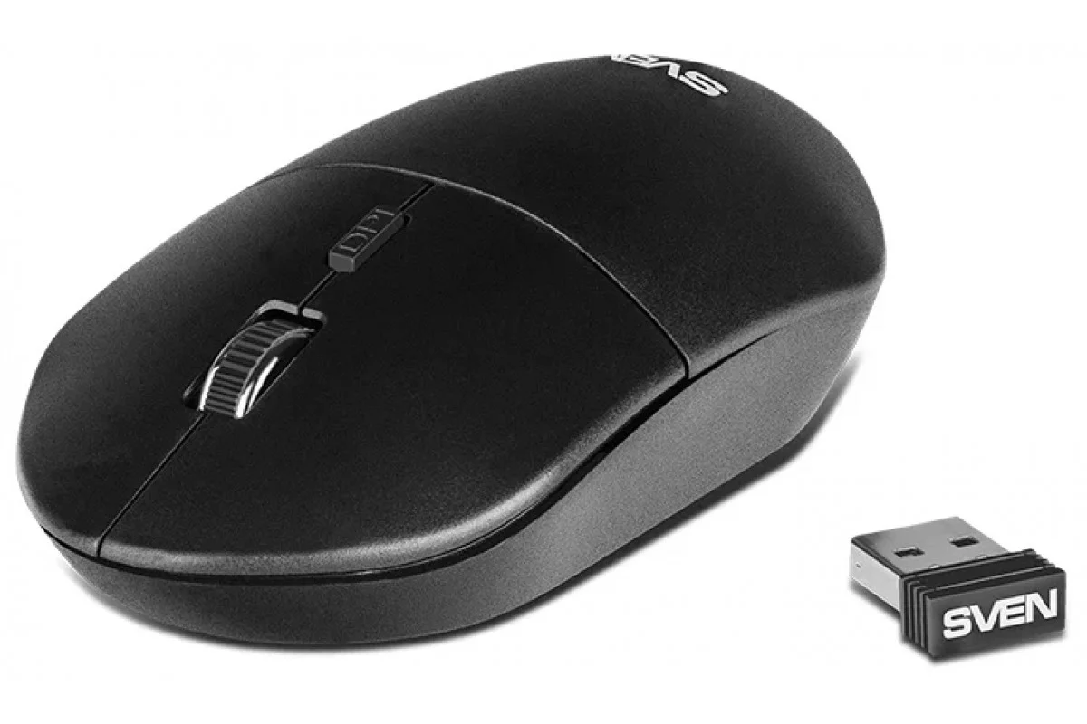 Мышь беспроводная SVEN RX-515SW чёрная (2,4 GHz, 3+1кн. бесш. кн., 800-1600DPI, блист)