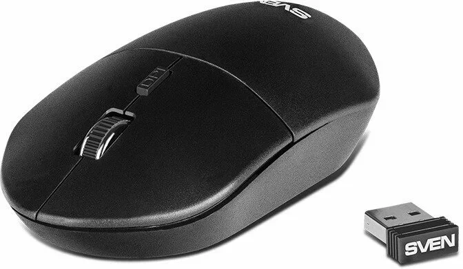 Мышь беспроводная SVEN RX-515SW чёрная (2,4 GHz, 3+1кн. бесш. кн., 800-1600DPI, блист)