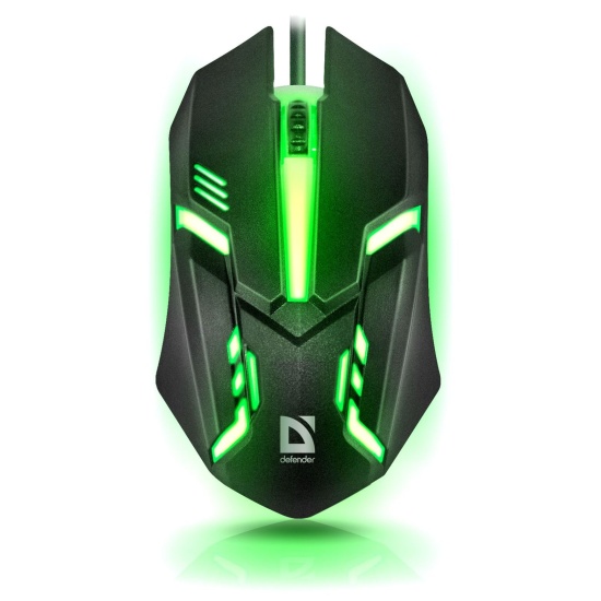 Мышь проводная оптическая Defender Cyber MB-560L 7цветов,3кнопки,1200dpi,черный