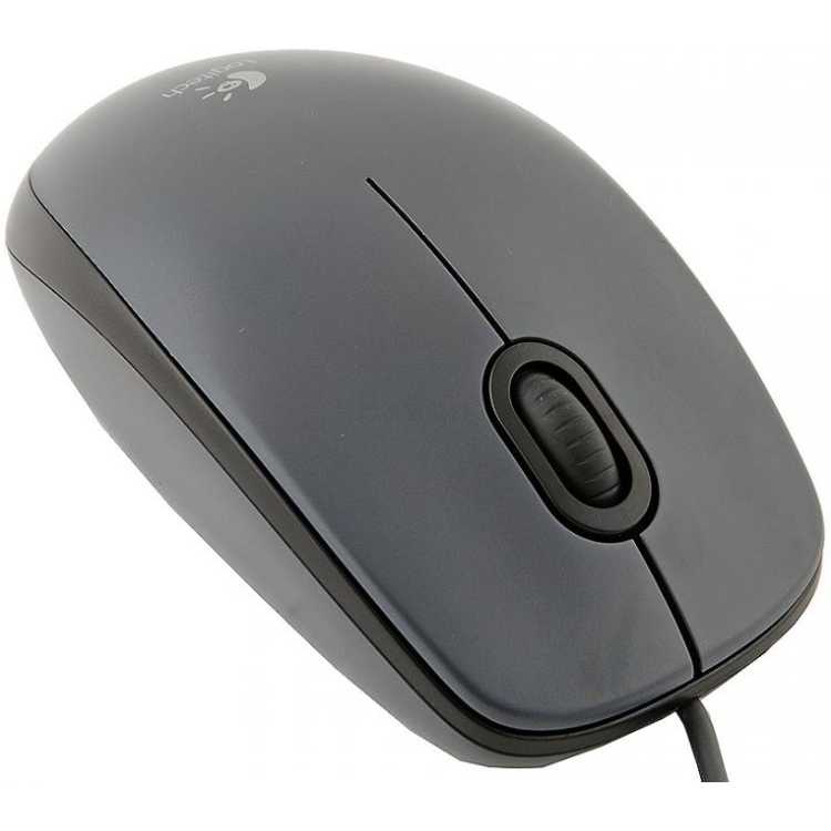 Мышь проводная оптическая Logitech M90, 1000 dpi, USB, кабель 1,8 м, темно-серый.