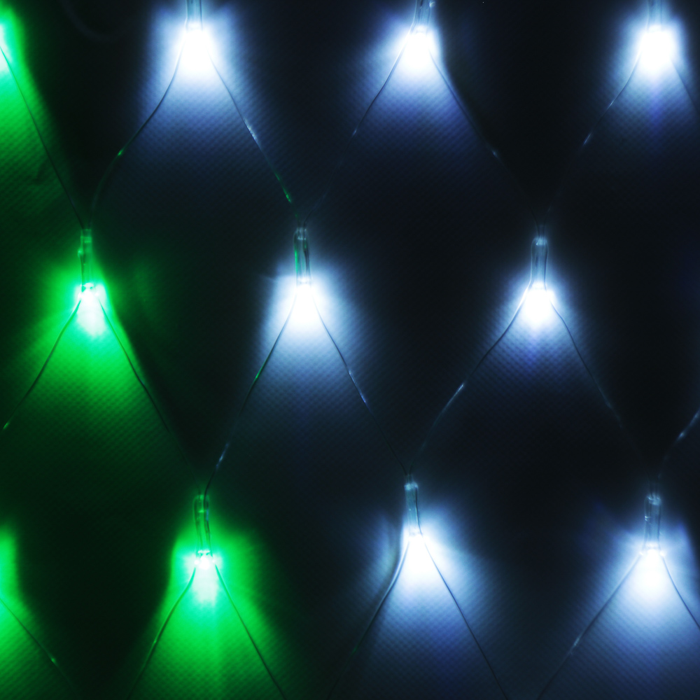 VETTA СНОУ БУМ Гирлянда эл. сеть 360LED, 2.2х1.65м, белый/красный/зеленый, ПВХ прозр., пост.свечение