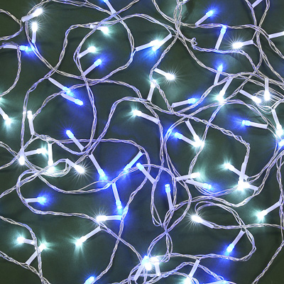 VETTA СНОУ БУМ Гирлянда электр. вьюн 9м, 100LED, голубой+белый, постоянное свечение, ПВХ прозрачный,