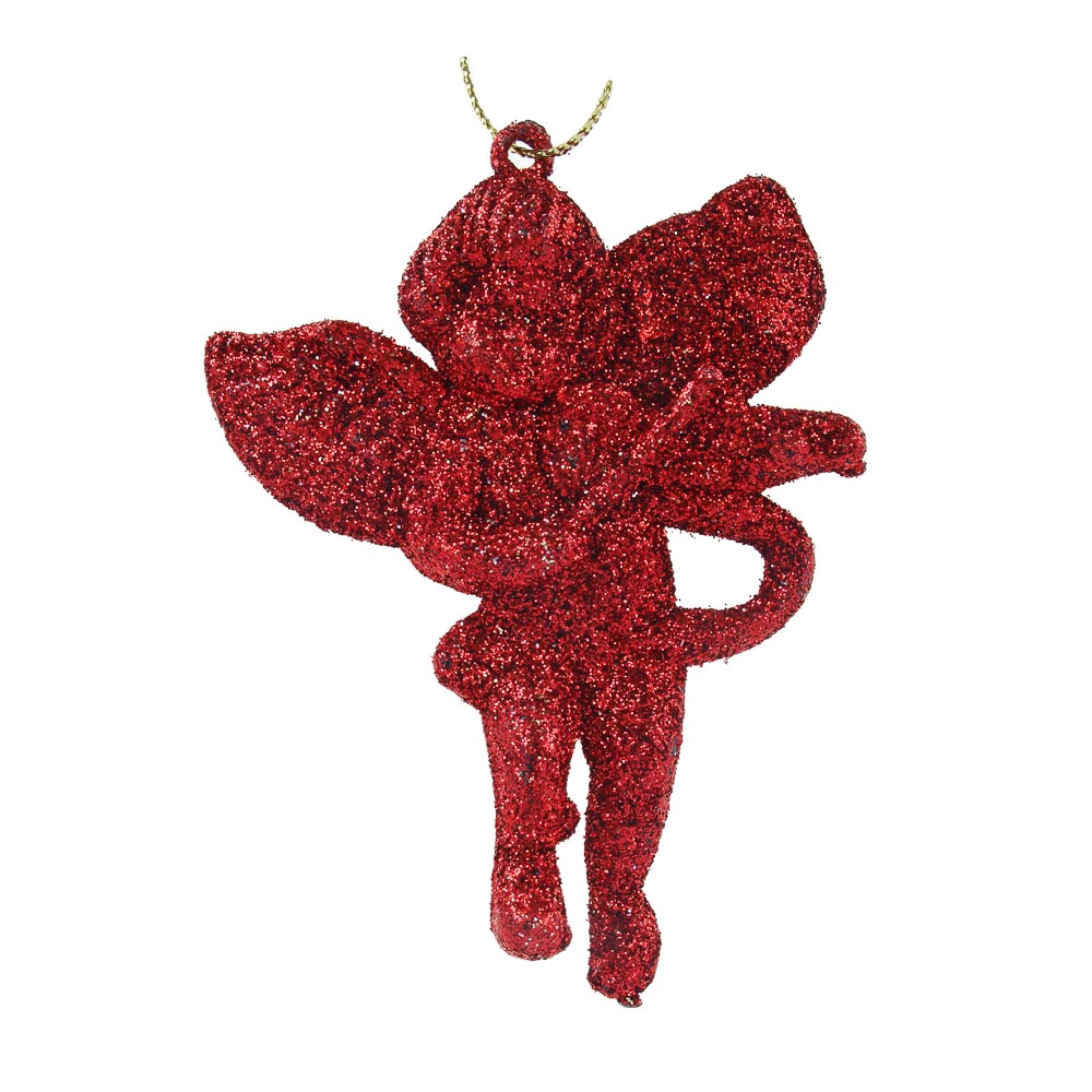 VETTA СНОУ БУМ Набор подвесок 3 шт. в виде ангелов, глиттер, золото, серебро, красный, пластик, 8x6с