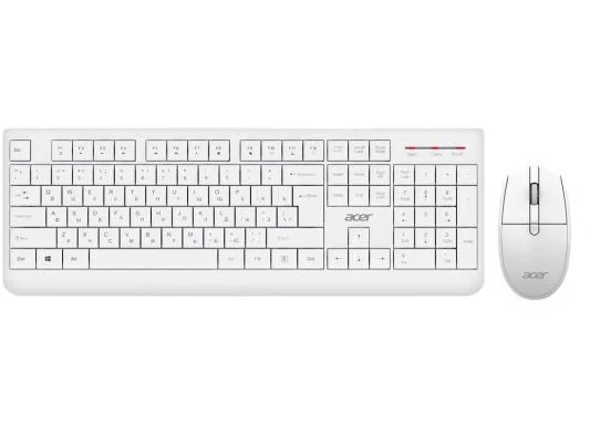 Комплект клавиатура+мышь Acer OCC401 беспроводной, USB, 1600 DPI, белый