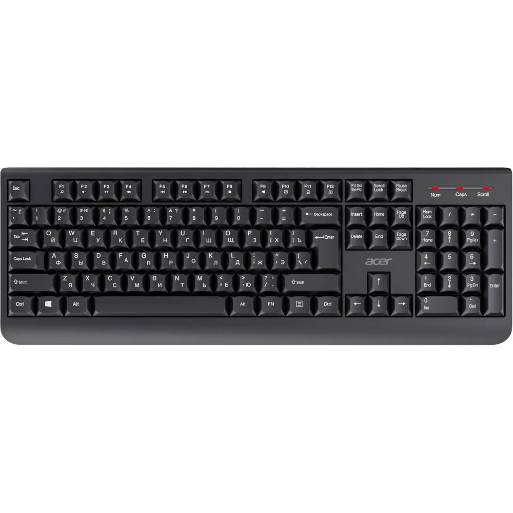 Комплект клавиатура+мышь Acer OCC401 беспроводной, USB, 1600 DPI, чёрный