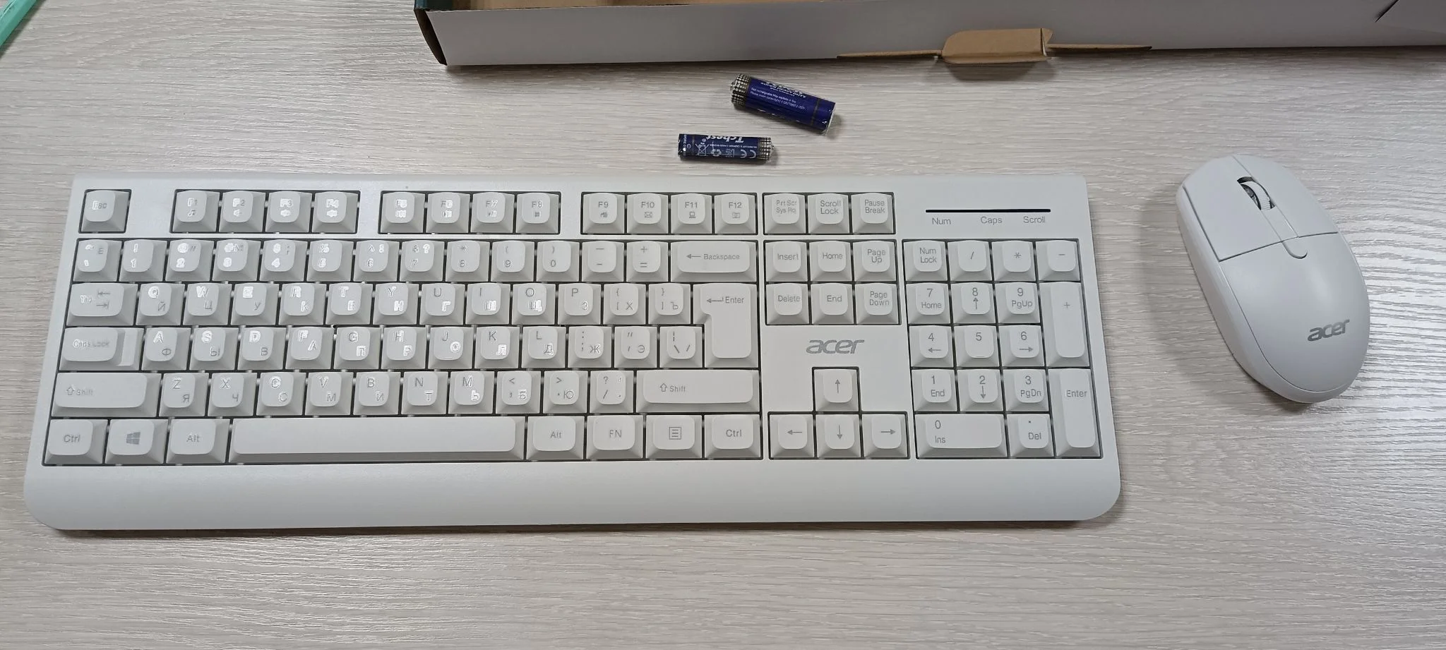 Комплект клавиатура+мышь Acer OCC401 беспроводной, USB, 1600 DPI, чёрный