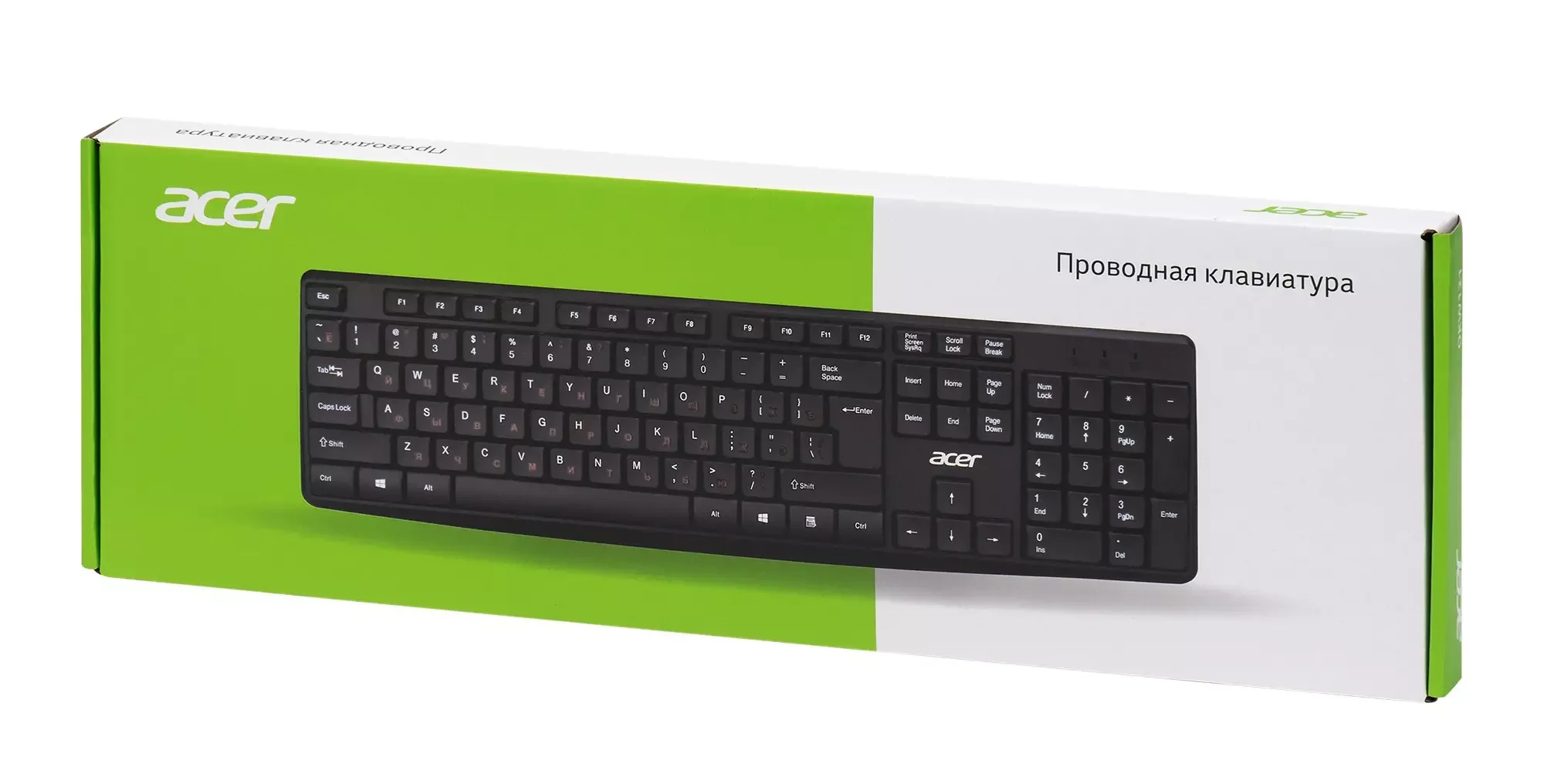 Комплект клавиатура+мышь Acer OCC500 проводной, USB, 1200 DPI, черный