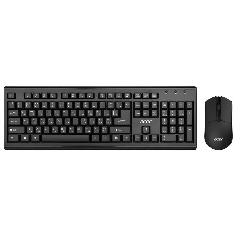 Комплект клавиатура+мышь Acer OKR120 беспроводной, USB, 1600 DPI, чёрный