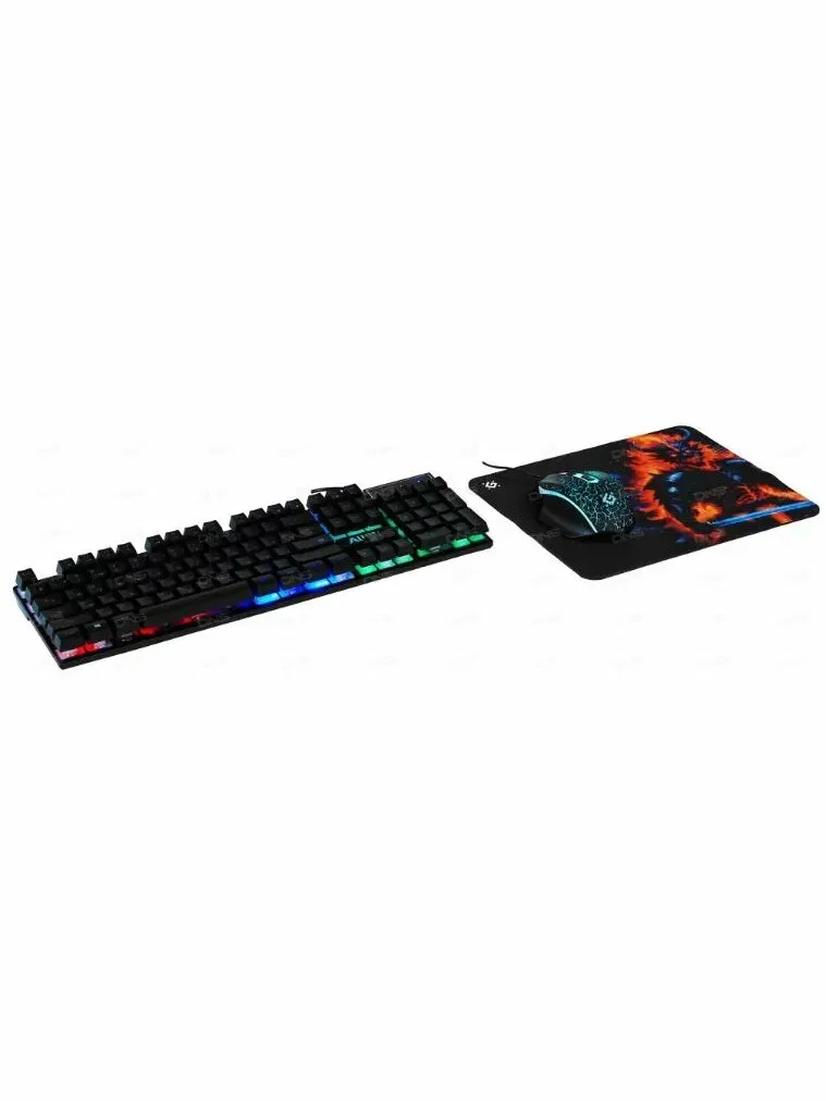 Комплект клавиатура+мышь Defender Alion GS-987 проводной, USB, 2400 DPI, чёрный