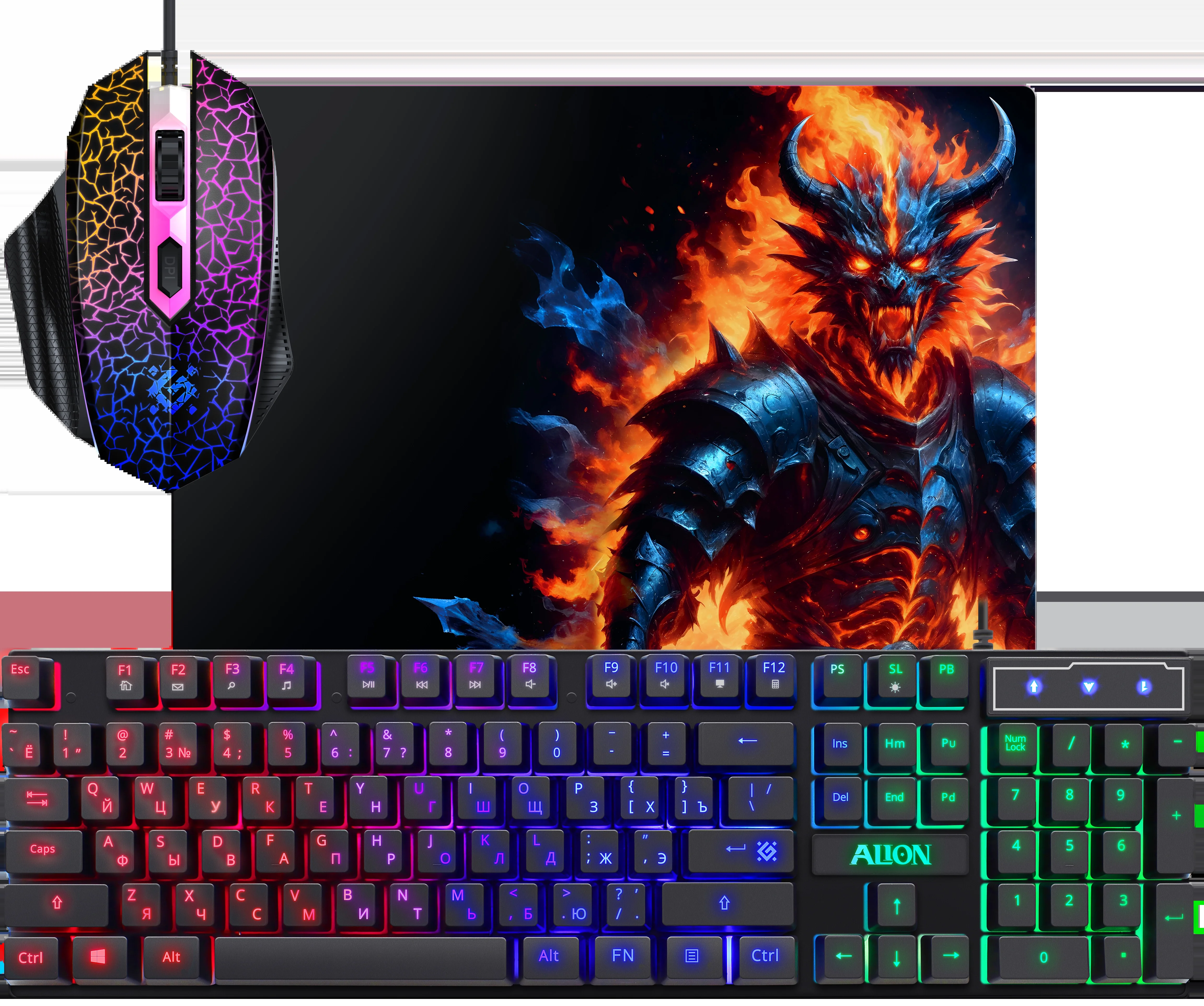 Комплект клавиатура+мышь Defender Alion GS-987 проводной, USB, 2400 DPI, чёрный