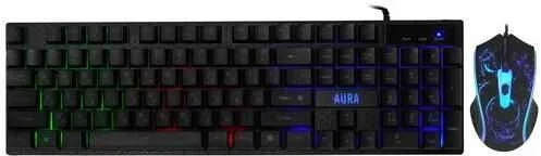 Комплект клавиатура+мышь Defender Aura MKP-117 проводной, USB, 2400 DPI, черный
