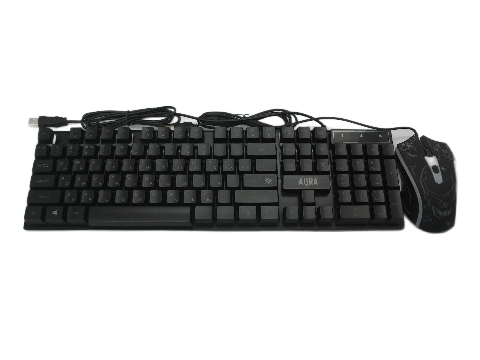 Комплект клавиатура+мышь Defender Aura MKP-117 проводной, USB, 2400 DPI, черный