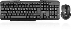Комплект клавиатура+мышь Defender Jakarta C-805 беспроводной, USB, 1600 DPI, чёрный