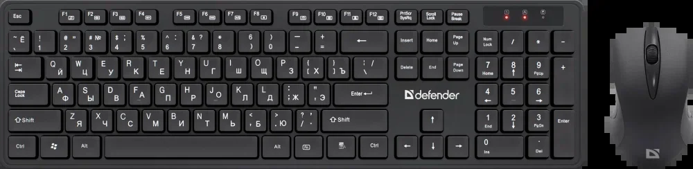 Комплект клавиатура+мышь Defender Lima C-993 беспроводной, USB, 1000 DPI, чёрный